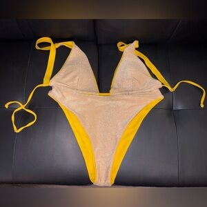 SHEIN Shimmery Yellow 2- piece Set XL